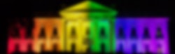 Blurry rainbow white house