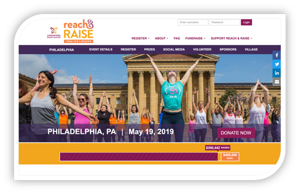 Living Beyond Breast Cancer Reach and Raise Landing Page