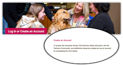 Pet Partners Create an Account Page