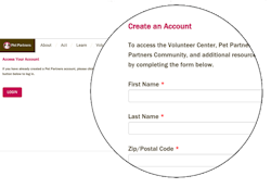 Pet Partners Volunteer Account Creation Form