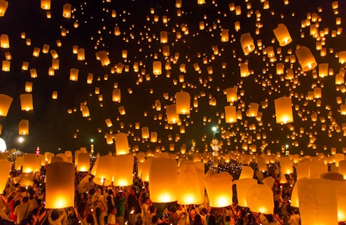 Lanterns Floating in the Sky
