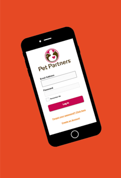Pet Partners Log In Form on Phone