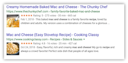 Recipe View with Search Schema
