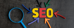 arrows pointing to seo