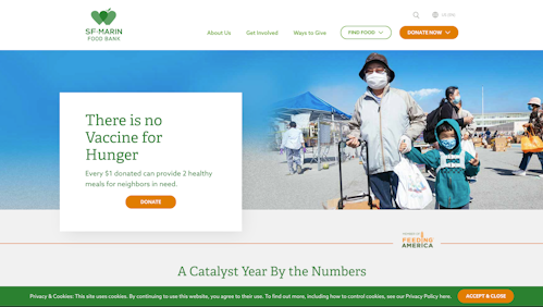 SF Marin Food Bank Website Home Page