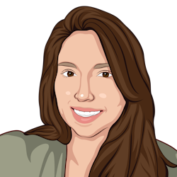Illustration of Juliana, a Latina woman with brown hair and brown eyes