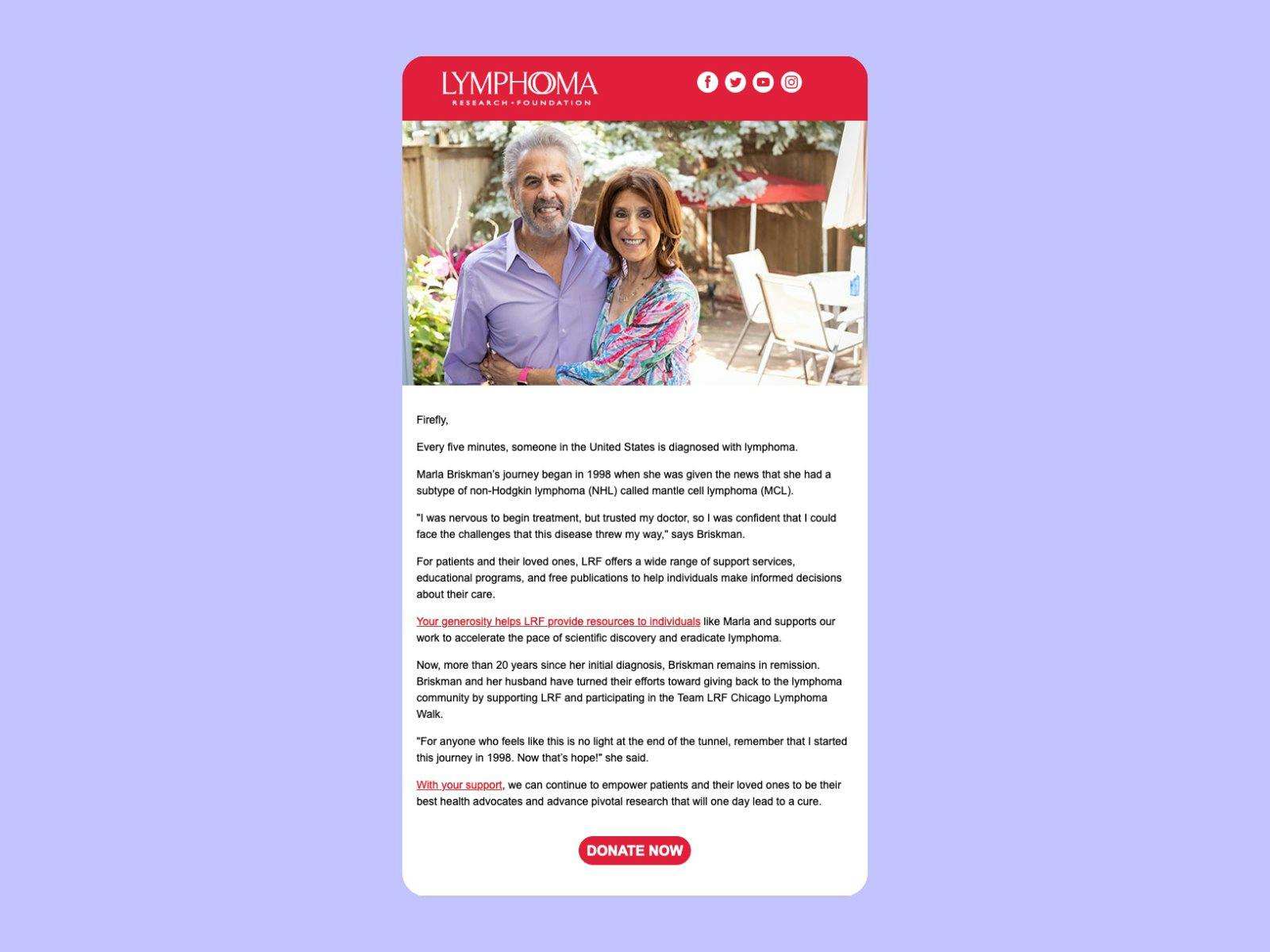 Sample email message template